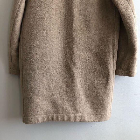 Brooks Brothers Vintage Wool Plaid Interior Long Trench Winter Coat Jacket Tan - Picture 11 of 16